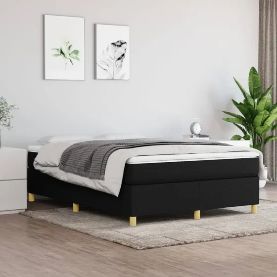 Boxspring sengeramme 140x200 cm stof - sort