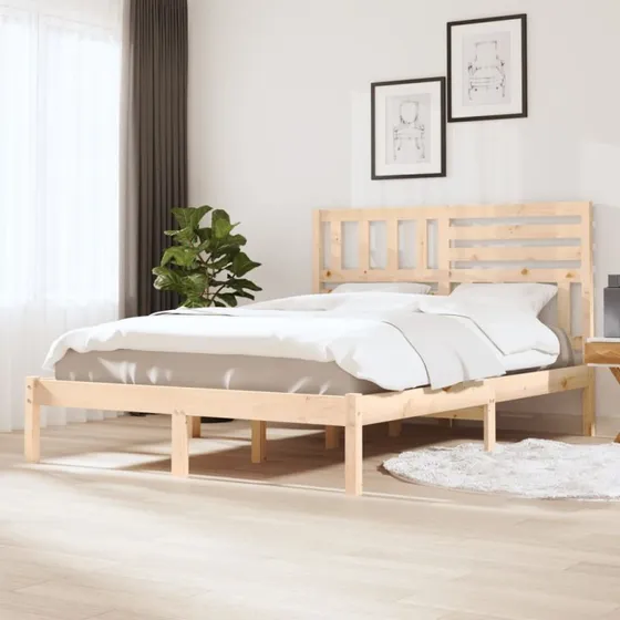 Sengeramme 135x190 cm i massivt fyrretræ