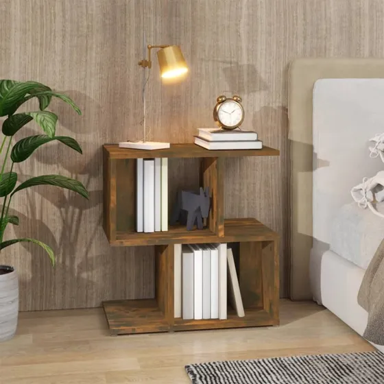Sengebord 50x30x51,5 cm i konstrueret træ – røget egetræ