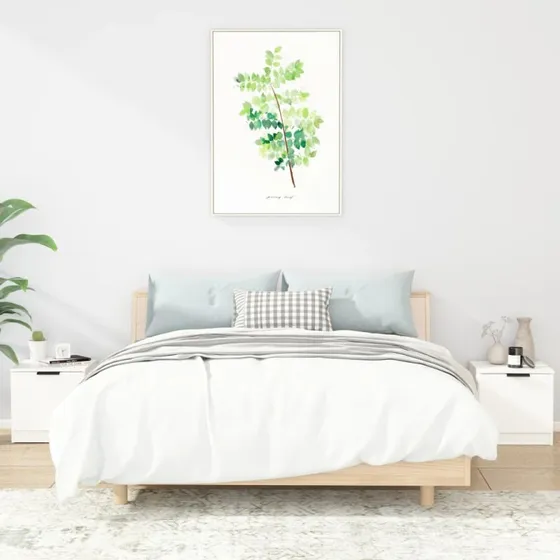 Sengebord 2 stk. 40x39x40 cm hvid — natbord sæt