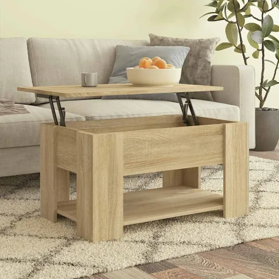 Sofabord med løftetop 79x49x41 cm - Sonoma-eg