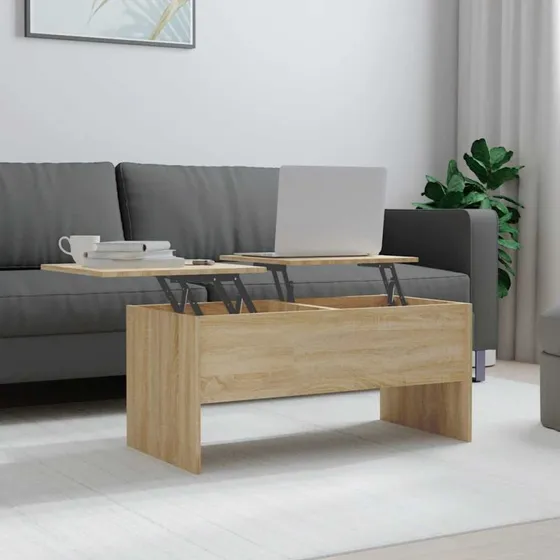 Sofabord 102x50,5x46,5 cm – Sonoma-eg, løftbart