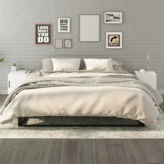 Sengeborde 2 stk. – hvidt konstrueret træ