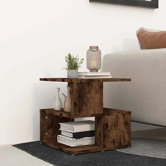 Sidebord 40x40x40 cm i konstrueret træ – røget egetræ
