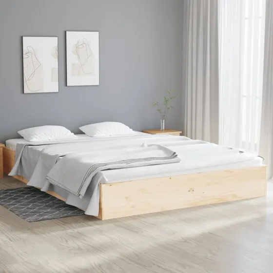 Sengeramme i massivt fyrtræ 135x190 cm