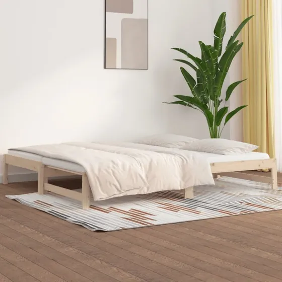 Daybed med udtræk 2x(80x200) cm i massivt fyrretræ