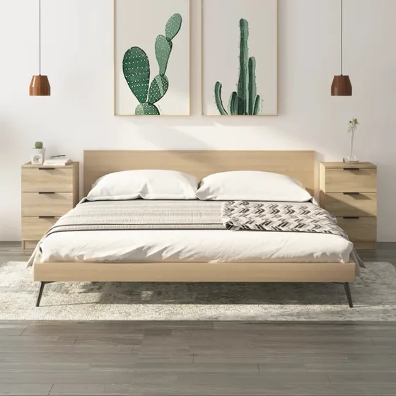 Sengeborde 2 stk. 40x36x65 cm - Sonoma-eg