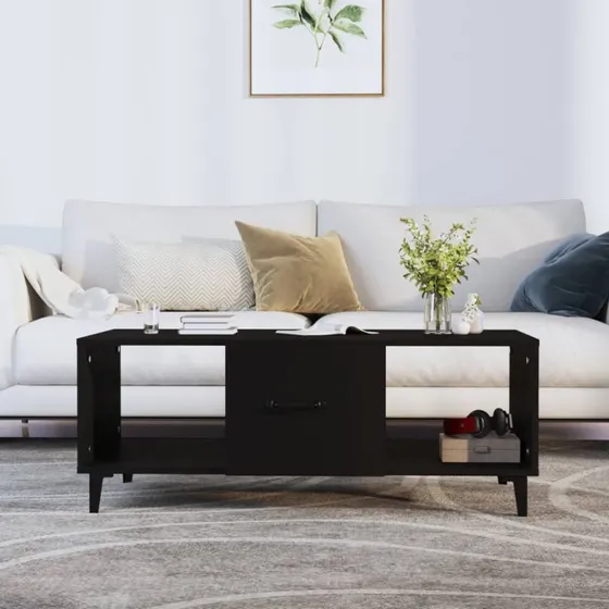 Sofabord 102x50x40 cm - sort konstrueret træ