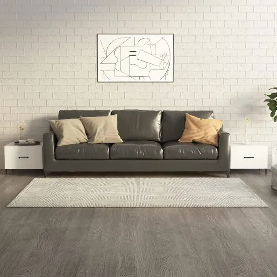 Sofabord sæt 2 stk 50x50x40 cm hvid - metalben