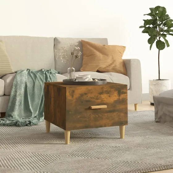 Sofabord 50x50x40 cm i røget egetræ