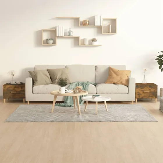 Sofaborde 2 stk. 50x50x40 cm – Røget egetræ (konstrueret træ)