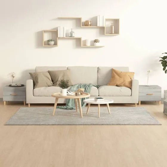 Sofaborde 2 stk. 50x50x40 cm – Grå Sonoma-eg