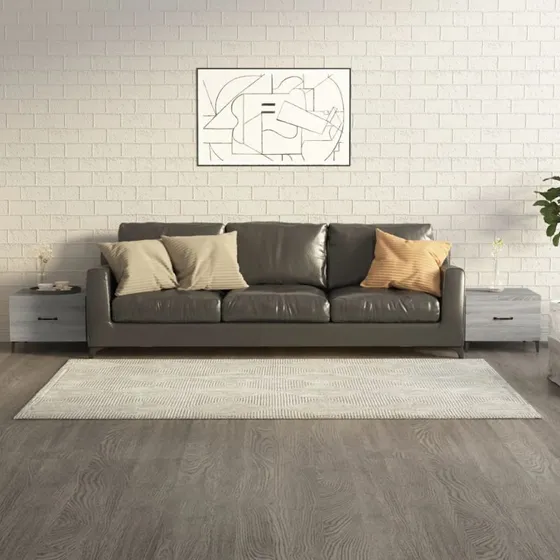 Sofaborde 2 stk 50x50x40 cm - Grå Sonoma-eg, metalben