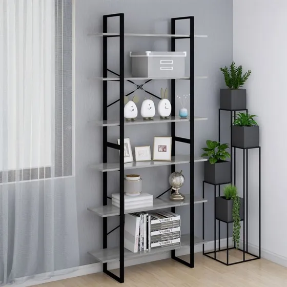 Reol 100x30x210 cm i konstrueret træ - Grå Sonoma-eg