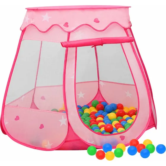 Legetelt til børn 102x102x82 cm - Lyserødt polyester