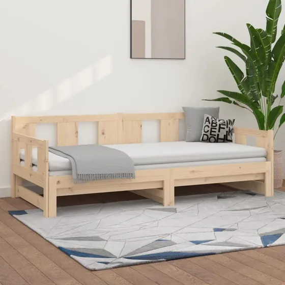 Daybed med udtræk 2x(90x200) cm i massivt fyrretræ