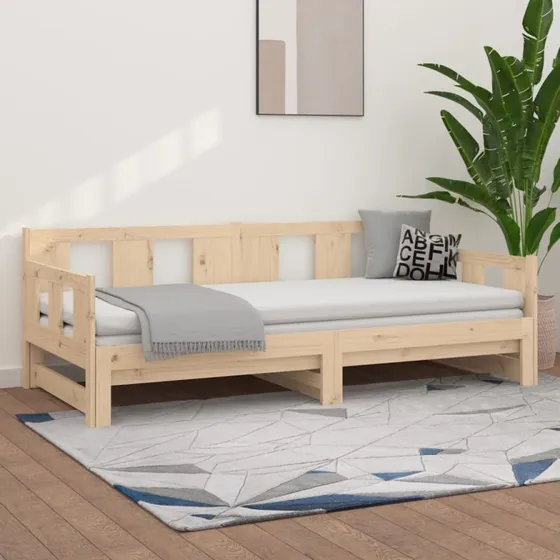 Daybed med udtrk i massivt fyrretr 2x90x190 cm