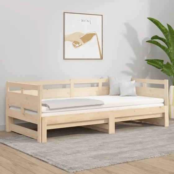 Daybed med udtrk i massivt fyrretr 2x90x200 cm