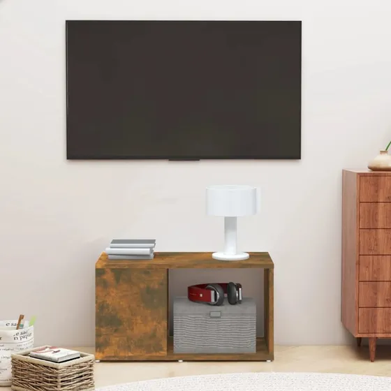 Tv-bord 60x24x32 cm i konstrueret træ – røget egetræsfarve