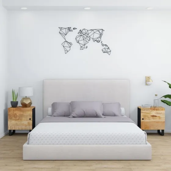 Sengeborde 2 stk. 40x33x46 cm i massivt mangotræ