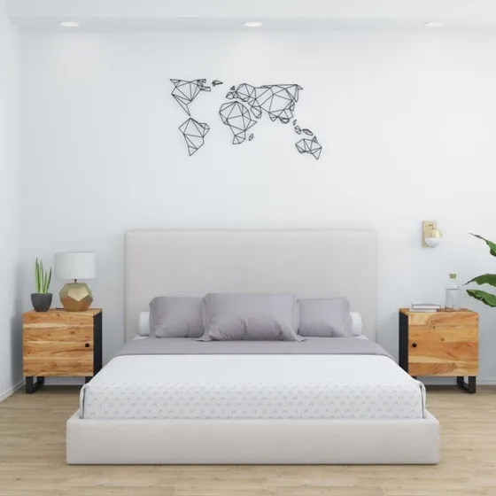 Sengeborde i massivt akacietræ, 2 stk. 40x33x46 cm