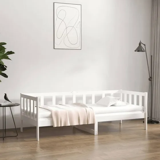 Daybed 90x190 cm i massivt fyrretr - hvid (uden madras)
