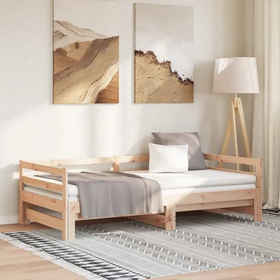 Daybed med udtræk 2x90x190 cm i massivt fyrretræ