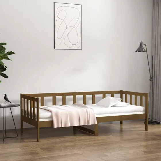 Daybed 80x200 cm i massivt fyrretræ, gyldenbrun
