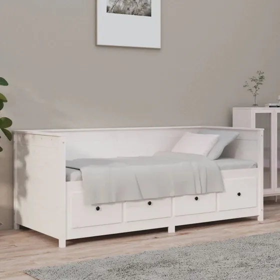 Daybed i massivt fyrretræ 90x190 cm - hvid (uden madras)