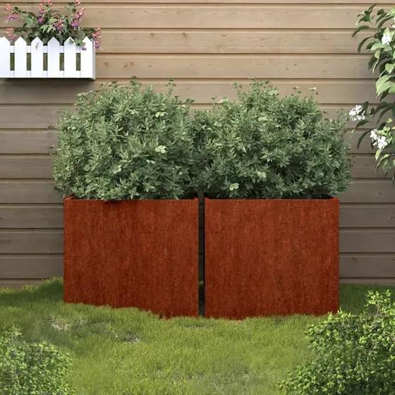 Plantekasser 2 stk. 42x40x39 cm i cortenstål