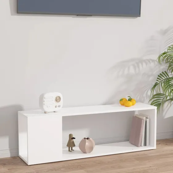 TV-bord 100x24x32 cm i hvidt konstrueret træ