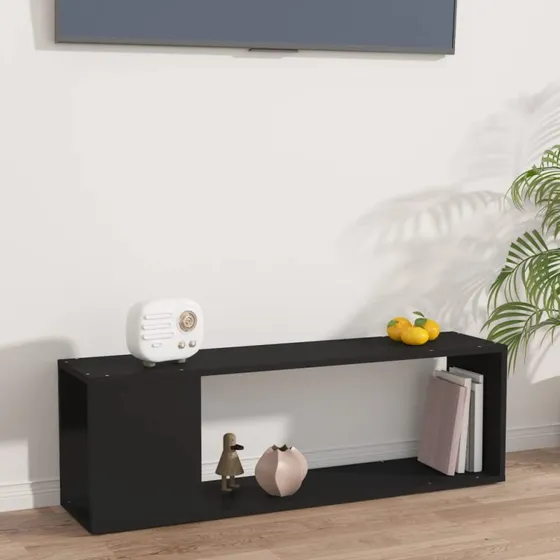 TV-bord 100x24x32 cm i konstrueret træ - Sort