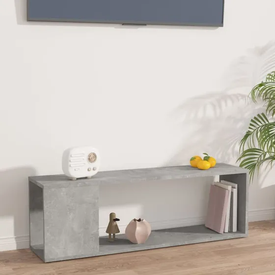 TV-bord 100x24x32 cm i konstrueret træ – betongrå