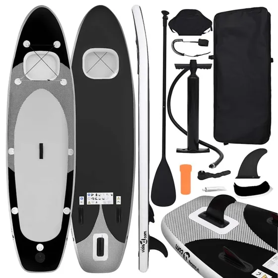 Oppusteligt paddleboardst 330x76x10 cm  Sort SUP