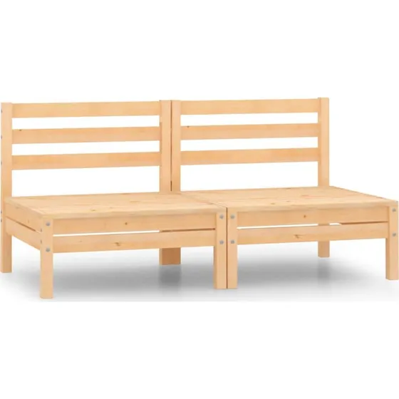 Midterdele til havesofa 2 stk. i massivt fyrretræ