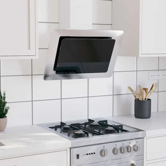 Vghngt emhtte 60 cm, rustfrit stl & hrdet glas