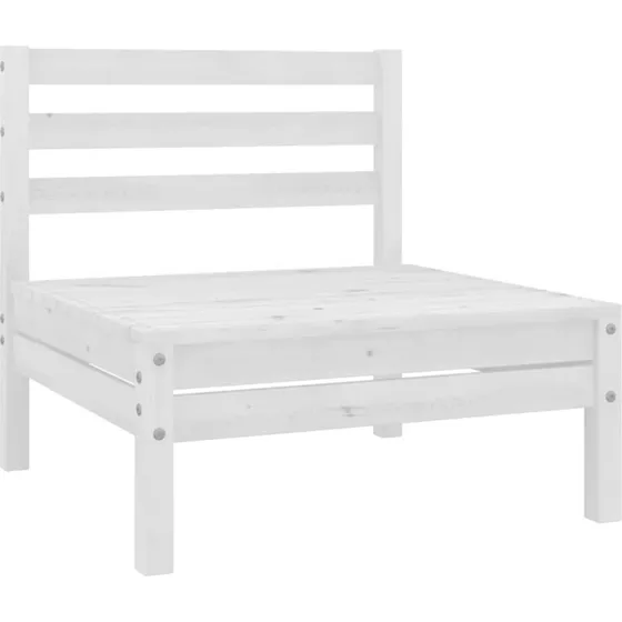 Midtermodul til havesofa i massivt fyrretræ, hvid