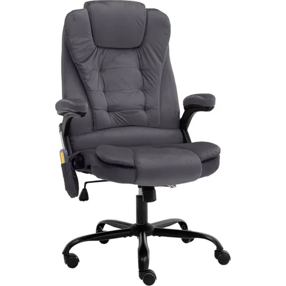 Kontorstol med massagefunktion i mrkegrt fljl
