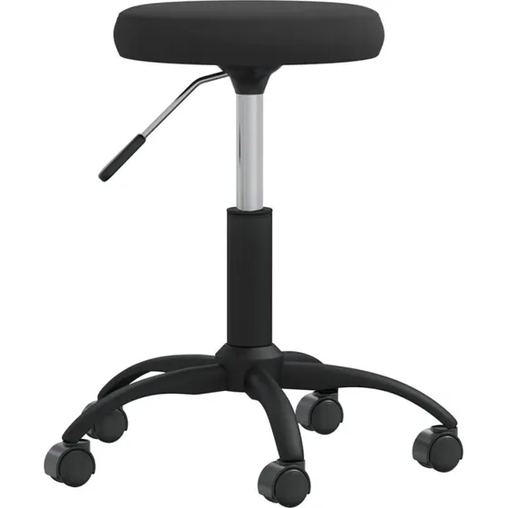 Spisebordsstol i sort fløjl med gaslift og drejefunktion