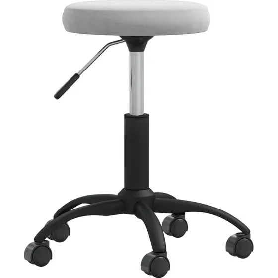 Fløjlsstol lysegrå med drejefunktion og gasløft