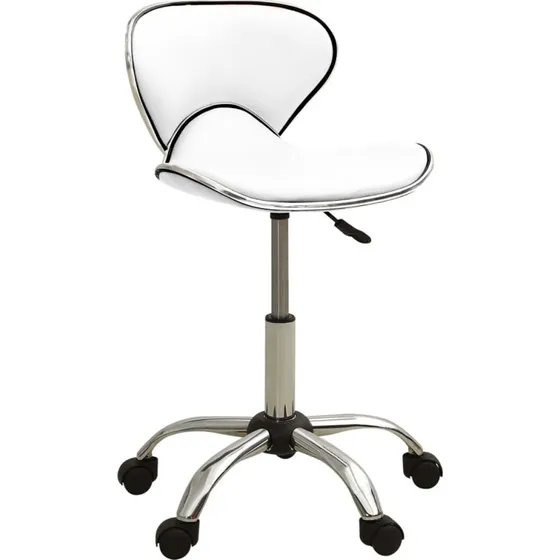 Kunstlder kontorstol hvid  hjdejusterbar 360