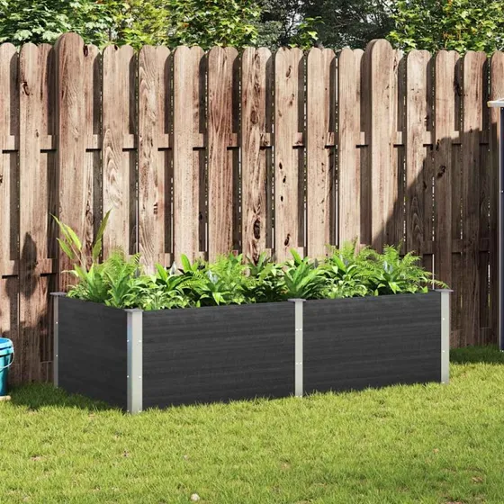 Højbed 200x100x54 cm i WPC – Grå plantekasse