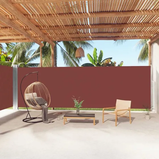 Sammenrullelig sidemarkise 200×1000 cm – brun