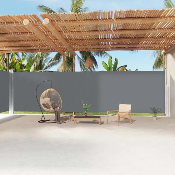 Sammenrullelig sidemarkise 220x1200 cm - antracit