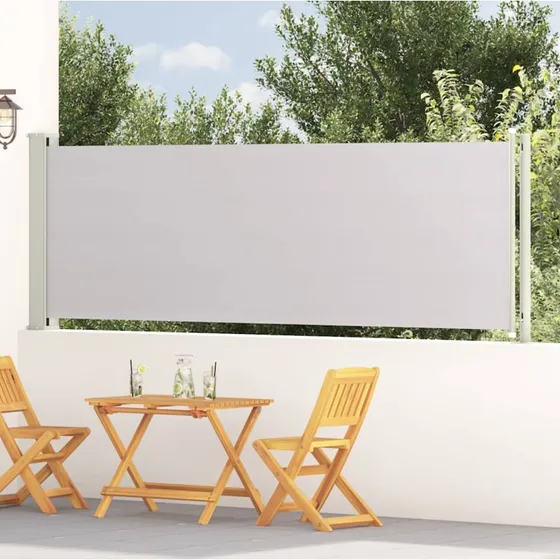 Sammenrullelig sidemarkise til terrasse 117×600 cm – grå