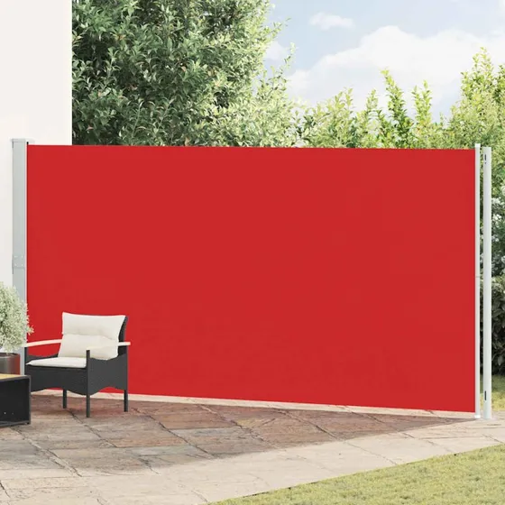Sammenrullelig sidemarkise 200x600 cm - Rød
