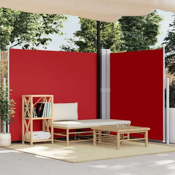 Sammenrullelig sidemarkise 180x600 cm - Rød