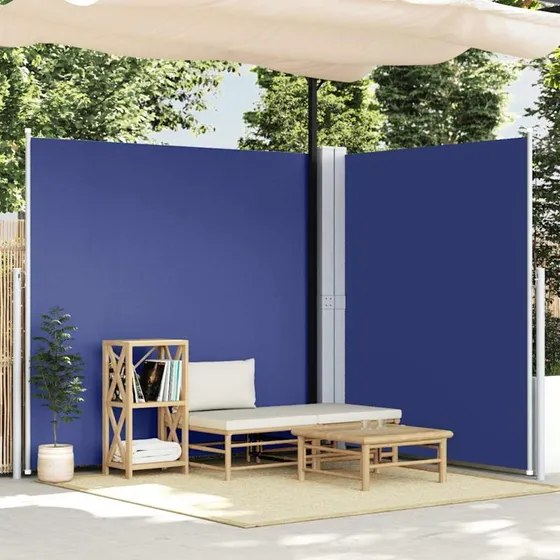Sammenrullelig sidemarkise 220x600 cm, blå