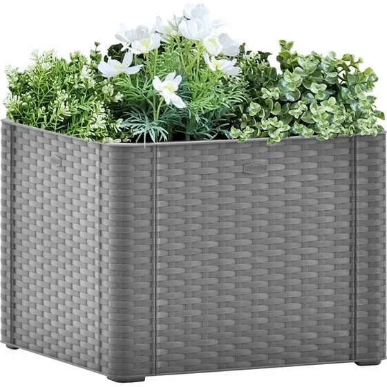 Højbed med automatisk vandingssystem 43x43x33 cm - Grå