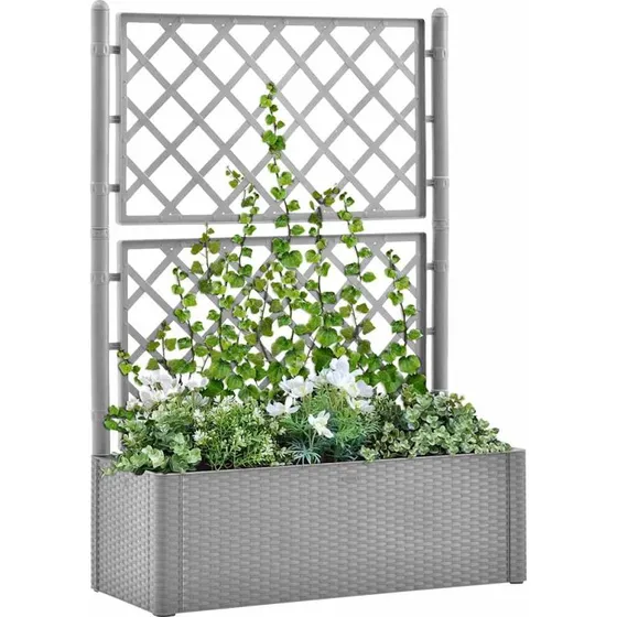 Selvvandende højbed med espalier og automatisk vanding (grå)
